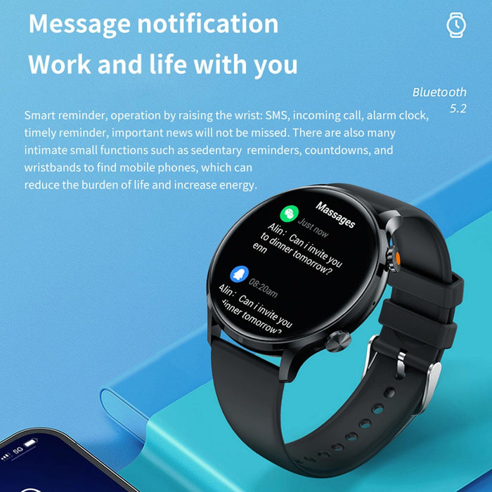 1.39 Inch Bt5.2 Smart Sport Watch Support Bluetooth Call / Sleep / Blood Oxygen / Temperature / Heart Rate / Blood Pressure Health Monitor