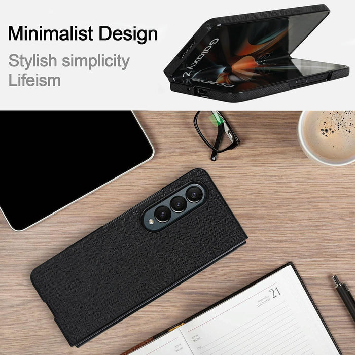For Samsung Galaxy Z Fold4 5G Foldable Cross Pattern Phone Case - Compact Design