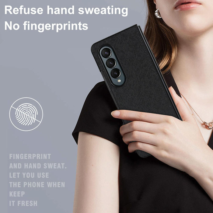 For Samsung Galaxy Z Fold4 5G Foldable Cross Pattern Phone Case - Compact Design