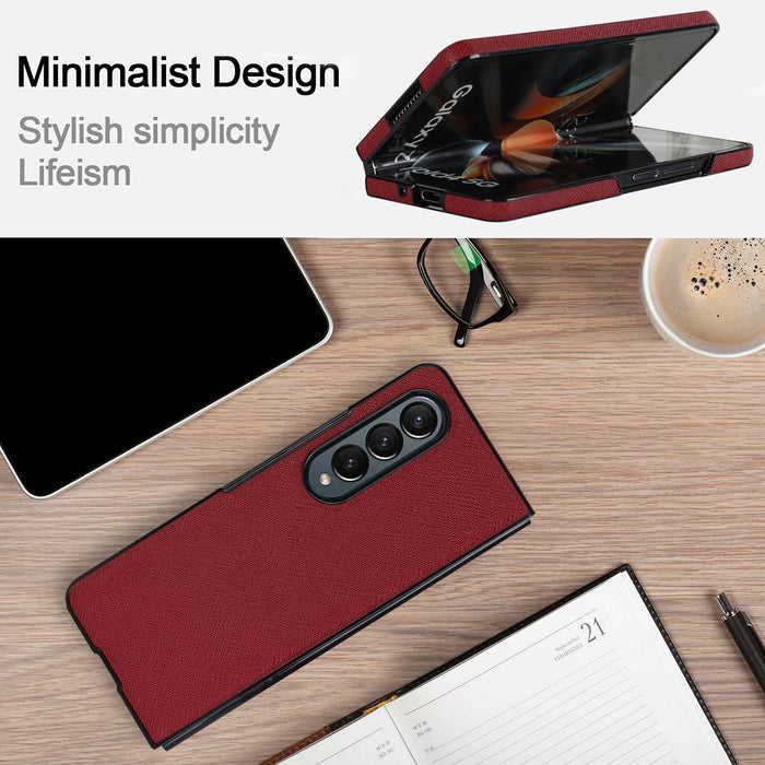 For Samsung Galaxy Z Fold4 5G Foldable Cross Pattern Phone Case - Compact Design