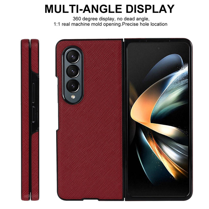 For Samsung Galaxy Z Fold4 5G Foldable Cross Pattern Phone Case - Compact Design