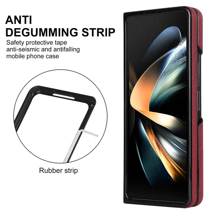 For Samsung Galaxy Z Fold4 5G Foldable Cross Pattern Phone Case - Compact Design