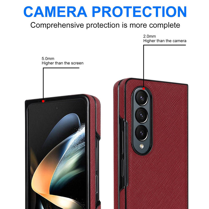 For Samsung Galaxy Z Fold4 5G Foldable Cross Pattern Phone Case - Compact Design