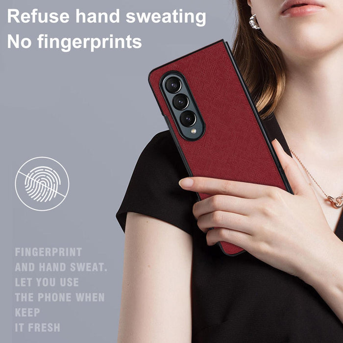 For Samsung Galaxy Z Fold4 5G Foldable Cross Pattern Phone Case - Compact Design