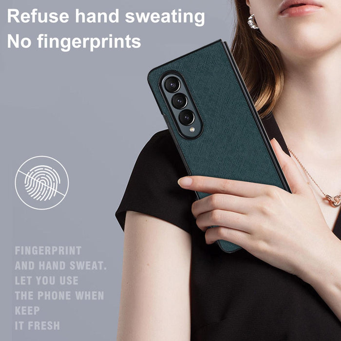 For Samsung Galaxy Z Fold4 5G Foldable Cross Pattern Phone Case - Compact Design