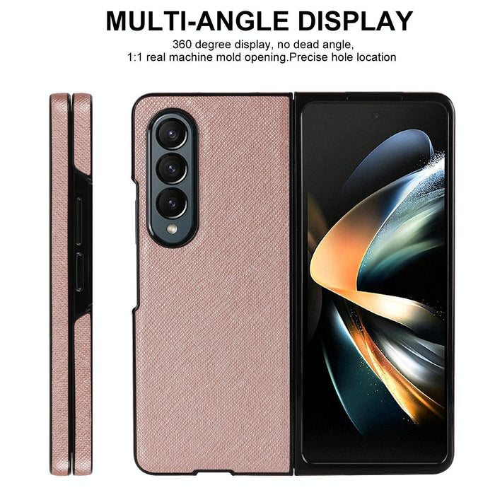 For Samsung Galaxy Z Fold4 5G Foldable Cross Pattern Phone Case - Compact Design