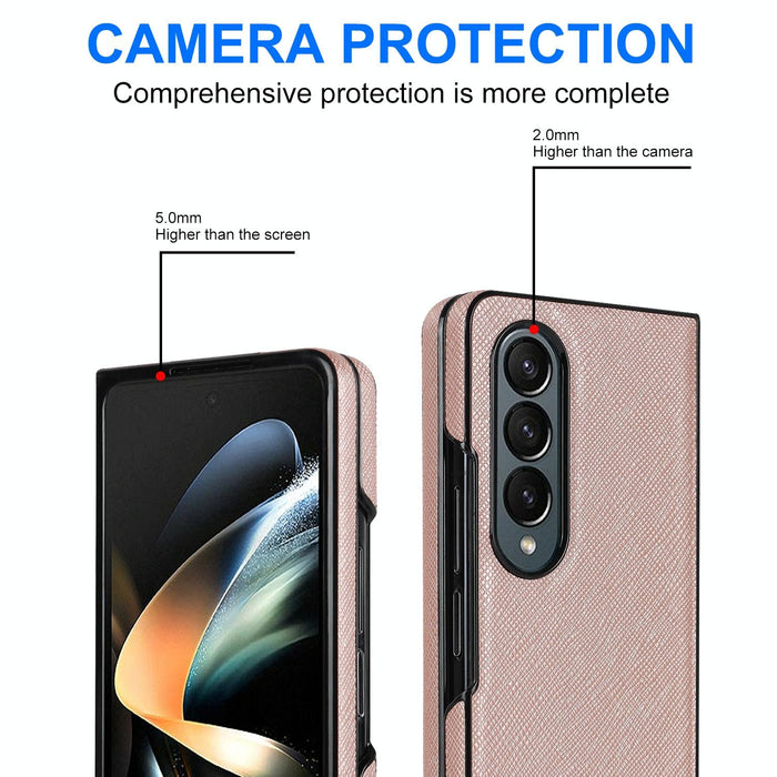 For Samsung Galaxy Z Fold4 5G Foldable Cross Pattern Phone Case - Compact Design