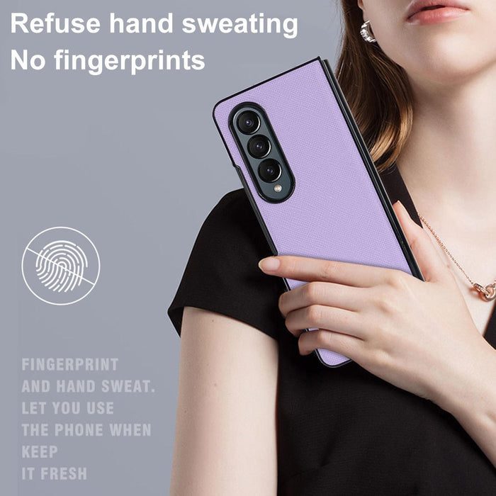 For Samsung Galaxy Z Fold4 5G Foldable Cross Pattern Phone Case - Compact Design