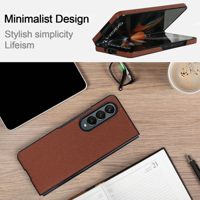 For Samsung Galaxy Z Fold4 5G Foldable Cross Pattern Phone Case - Compact Design