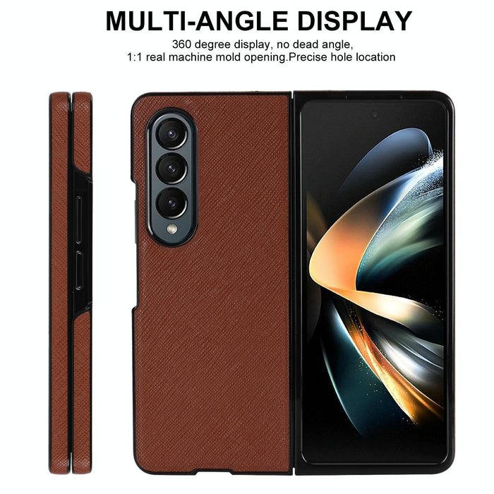 For Samsung Galaxy Z Fold4 5G Foldable Cross Pattern Phone Case - Compact Design