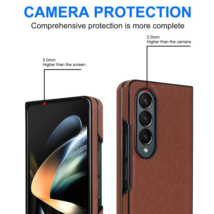 For Samsung Galaxy Z Fold4 5G Foldable Cross Pattern Phone Case - Compact Design