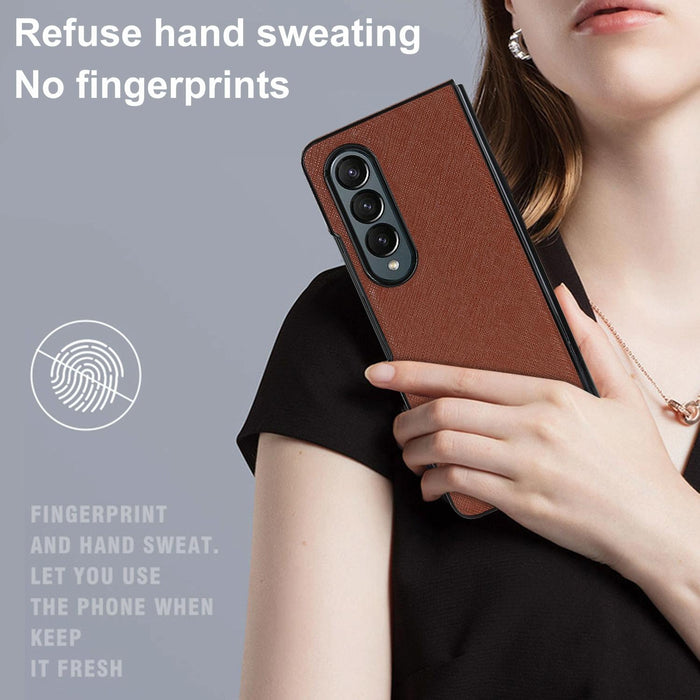 For Samsung Galaxy Z Fold4 5G Foldable Cross Pattern Phone Case - Compact Design