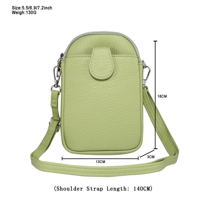 Litchi Texture Phone Crossbody Bag Leather Case For 5.5 Inch - 7.2 Inch Phones