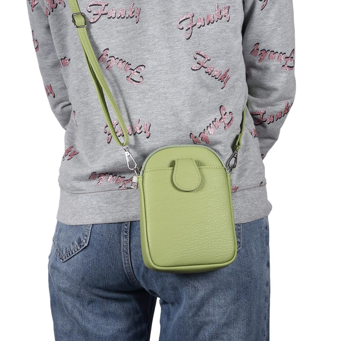 Litchi Texture Phone Crossbody Bag Leather Case For 5.5 Inch - 7.2 Inch Phones