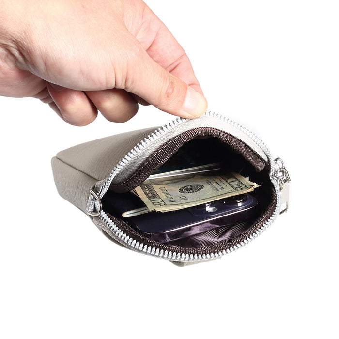 Litchi Texture Phone Crossbody Bag Leather Case For 5.5 Inch - 7.2 Inch Phones