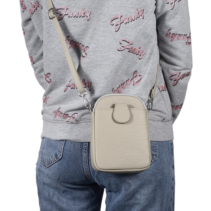 Litchi Texture Phone Crossbody Bag Leather Case For 5.5 Inch - 7.2 Inch Phones