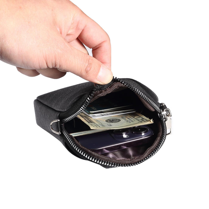 Litchi Texture Phone Crossbody Bag Leather Case For 5.5 Inch - 7.2 Inch Phones