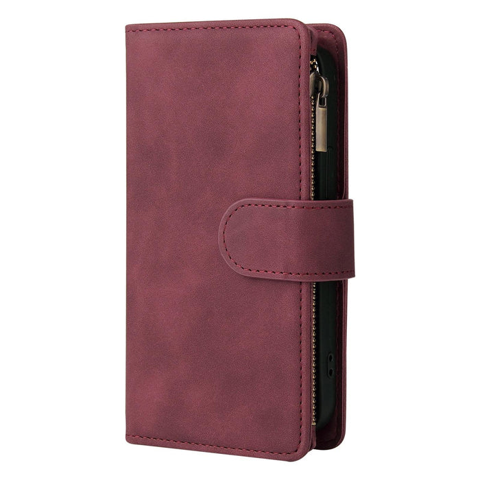 For Iphone 15 Multifunctional Multi-Card Wallet Phone Leather Case