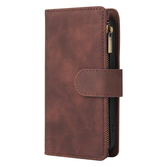 For Iphone 15 Multifunctional Multi-Card Wallet Phone Leather Case