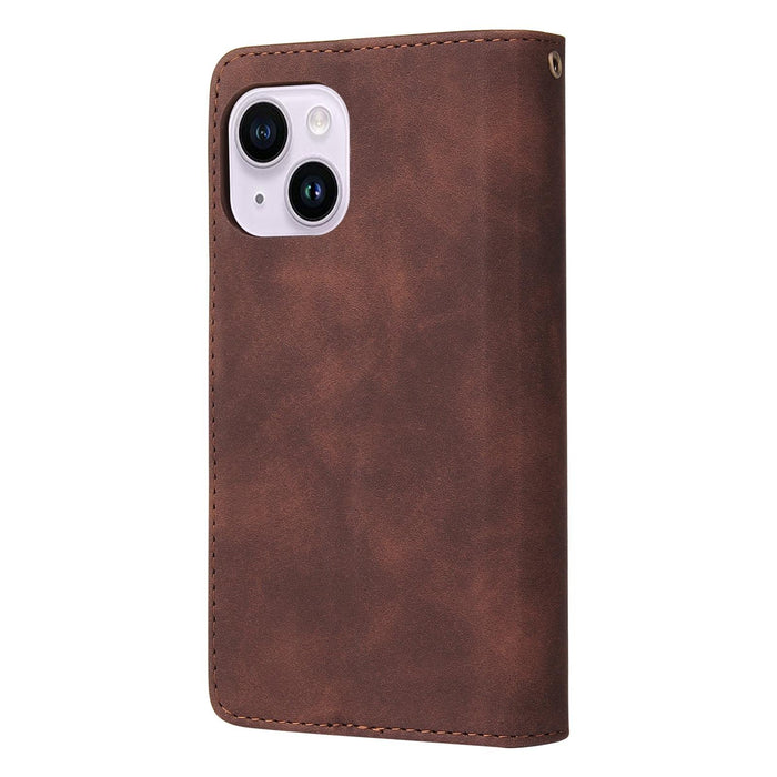 For Iphone 15 Multifunctional Multi-Card Wallet Phone Leather Case