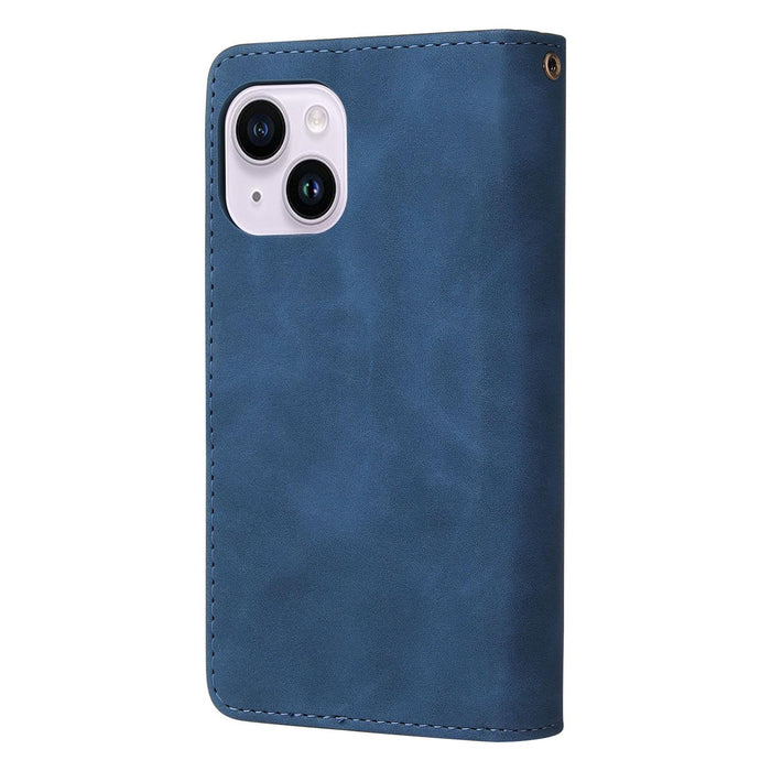 For Iphone 15 Multifunctional Multi-Card Wallet Phone Leather Case