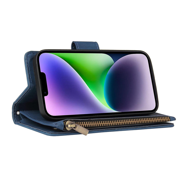 For Iphone 15 Multifunctional Multi-Card Wallet Phone Leather Case