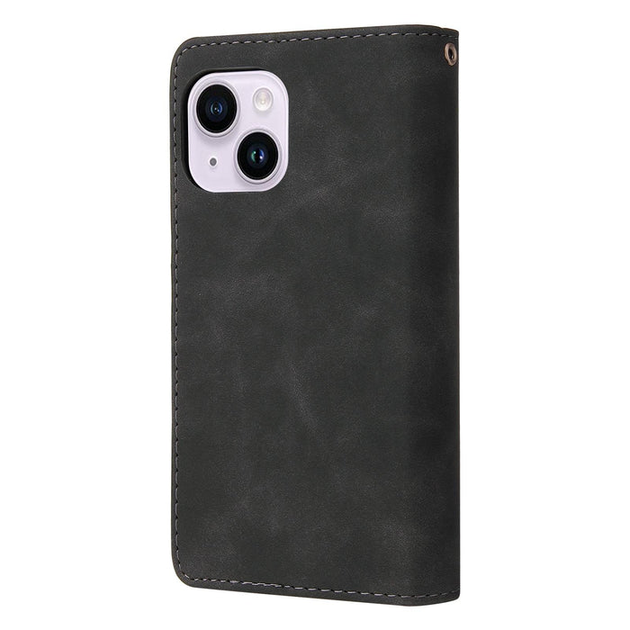 For Iphone 15 Multifunctional Multi-Card Wallet Phone Leather Case