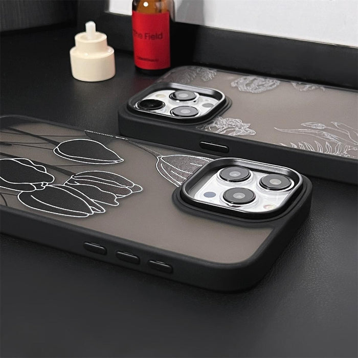 For Iphone 15 Skin Feel Matte Tpu & Pc Shockproof Phone Case