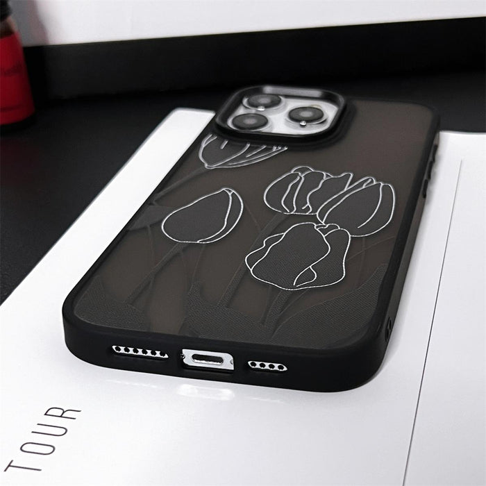 For Iphone 15 Skin Feel Matte Tpu & Pc Shockproof Phone Case
