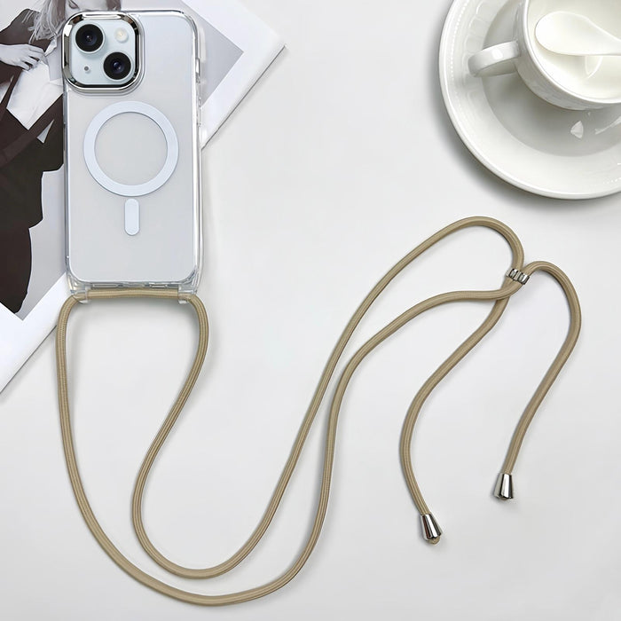 For Iphone 15 Magsafe Magnetic Pc & Tpu Phone Case With Lanyard