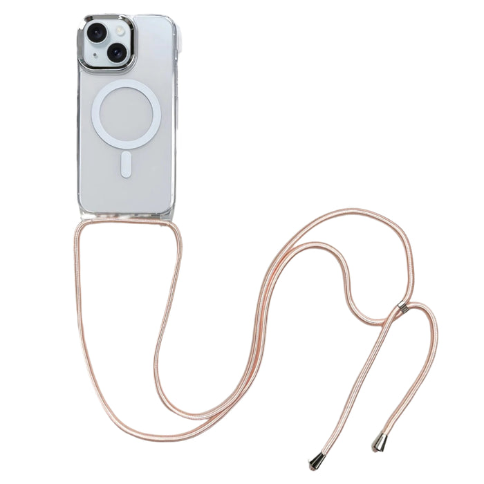 For Iphone 15 Magsafe Magnetic Pc & Tpu Phone Case With Lanyard