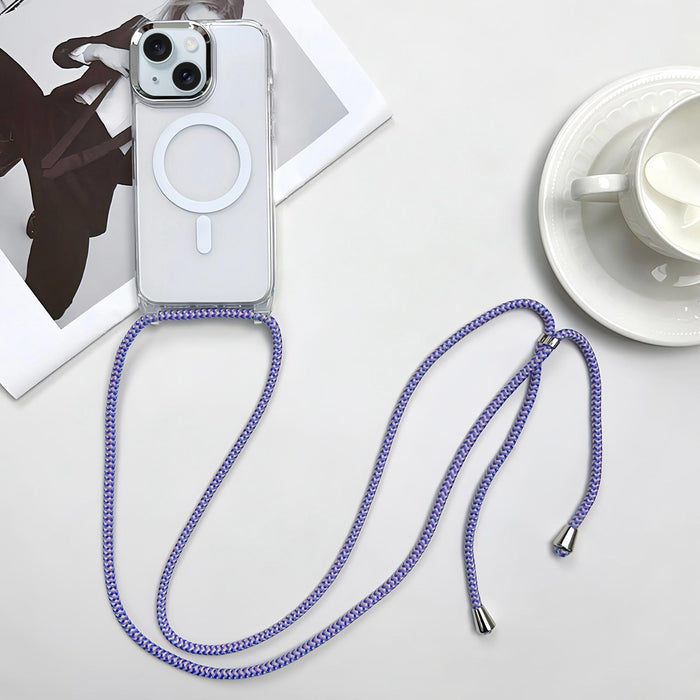 For Iphone 15 Magsafe Magnetic Pc & Tpu Phone Case With Lanyard