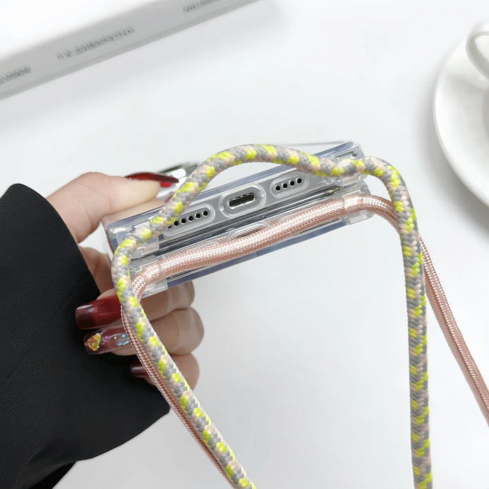 For Iphone 15 Magsafe Magnetic Pc & Tpu Phone Case With Lanyard