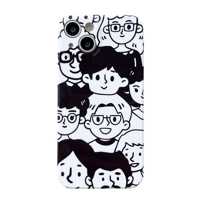 For Iphone 15 Precise Hole Glossy Pc Phone Case Colour Emoji