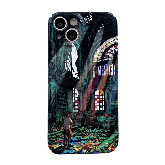 For Iphone 15 Precise Hole Glossy Pc Phone Case Colour Emoji