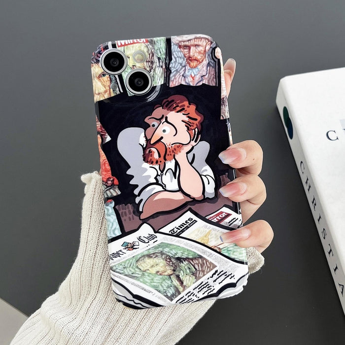 For Iphone 15 Precise Hole Glossy Pc Phone Case Colour Emoji