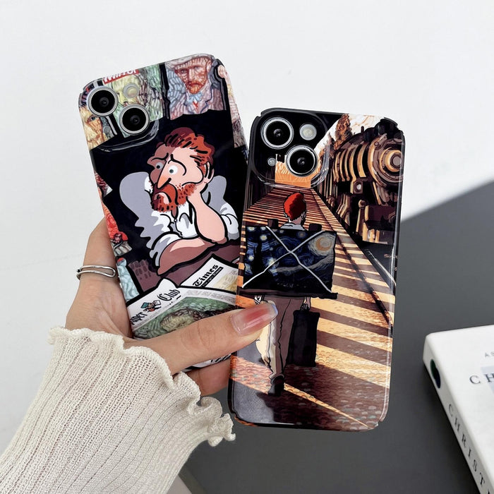 For Iphone 15 Precise Hole Glossy Pc Phone Case Colour Emoji