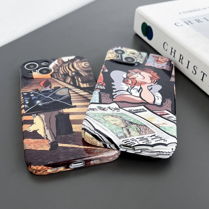 For Iphone 15 Precise Hole Glossy Pc Phone Case Colour Emoji