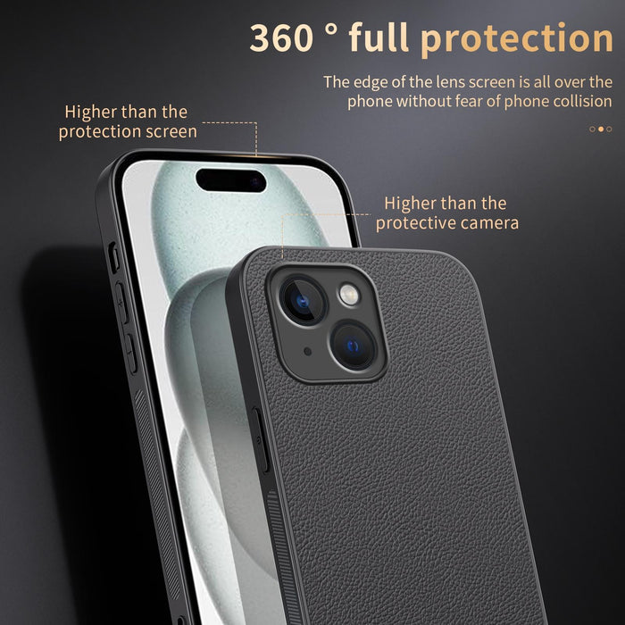 For Iphone 15 Huiyi Leather Magsafe Magnetic Phone Case