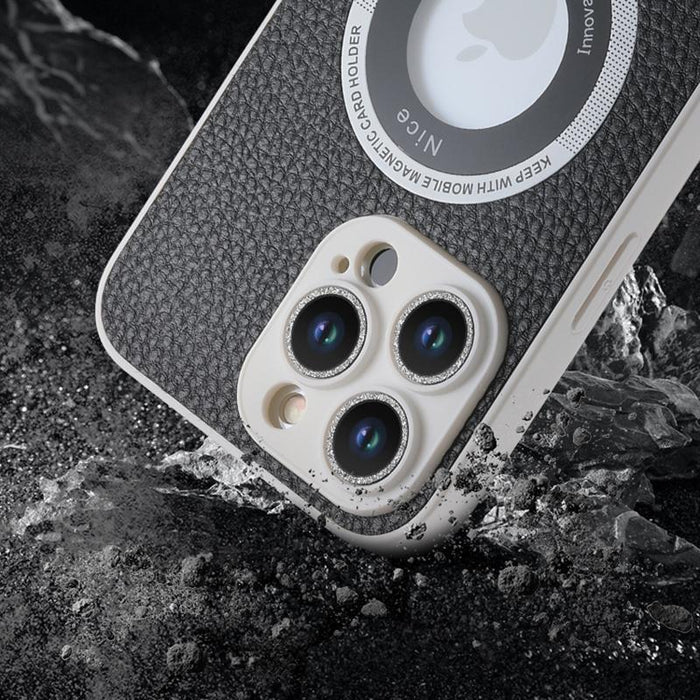 For Iphone 15 Litchi Texture Magsafe Tpu Full Coverage Shockproof Phone Case