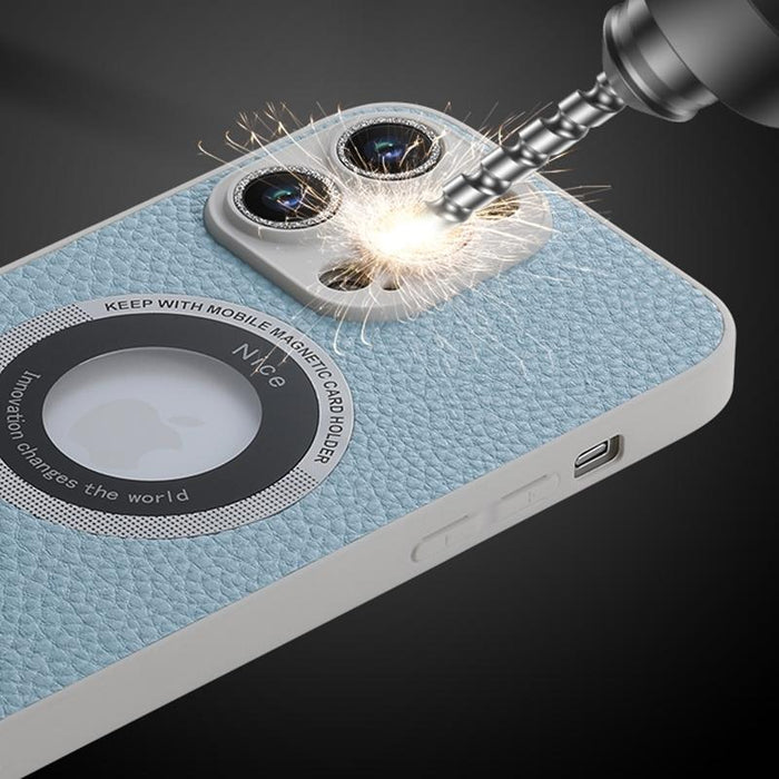 For Iphone 15 Litchi Texture Magsafe Tpu Full Coverage Shockproof Phone Case