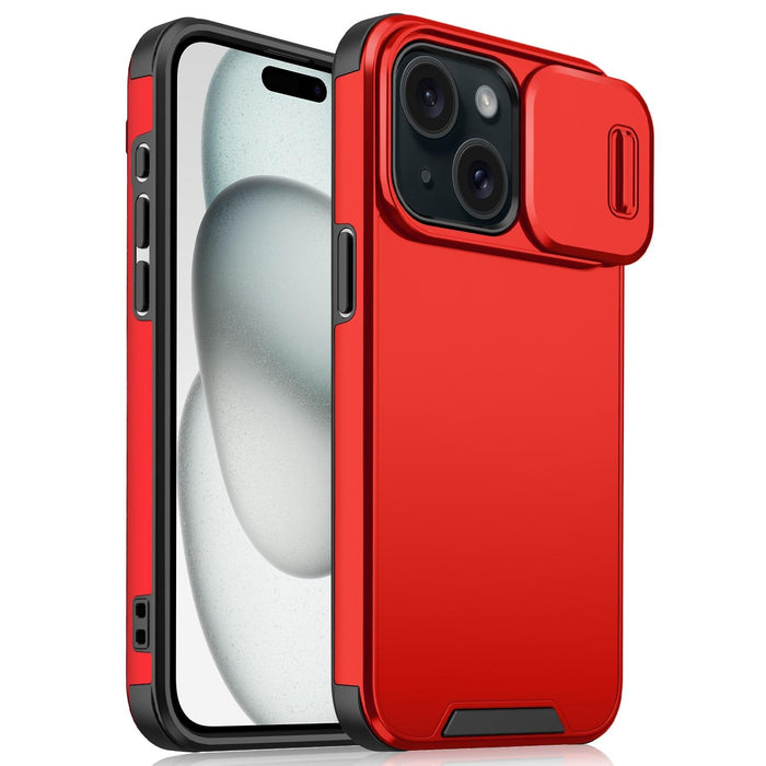 For Iphone 15 Sliding Camshield Tpu & Pc Phone Case