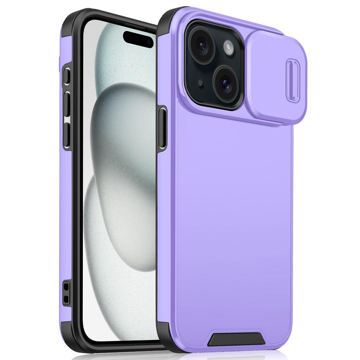 For Iphone 15 Sliding Camshield Tpu & Pc Phone Case