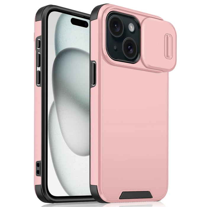 For Iphone 15 Sliding Camshield Tpu & Pc Phone Case