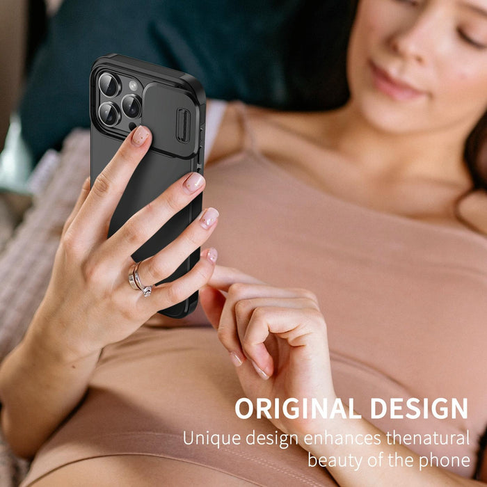 For Iphone 15 Sliding Camshield Tpu & Pc Phone Case