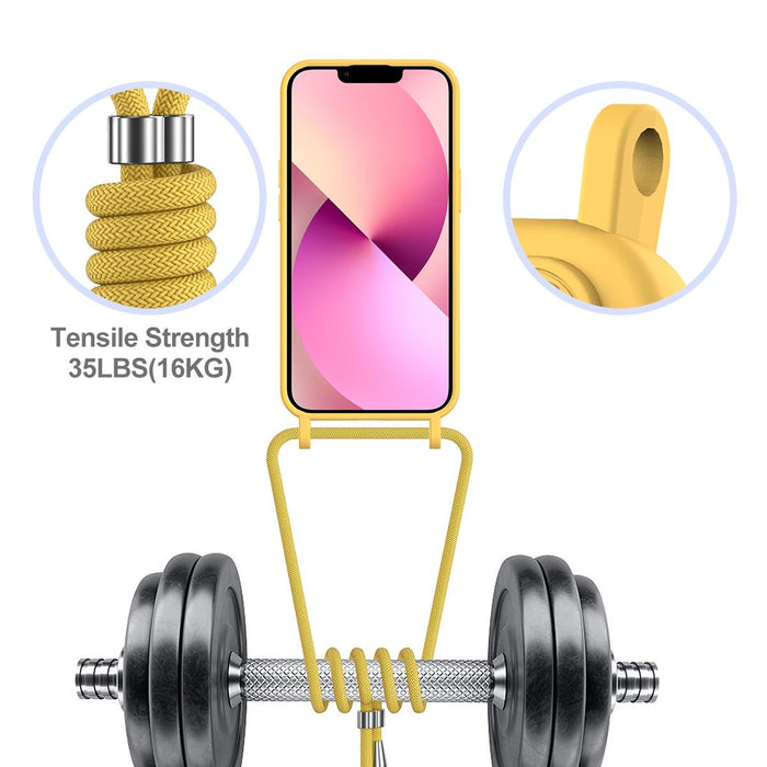 For Iphone 15 Integrated Card Bag Solid Colour Liquid Silicone Phone Case With Lanyard