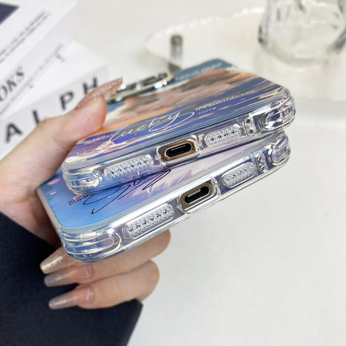 For Iphone 15 Illustration Pattern Radiation Design Full Coverage Shockproof Phone Case