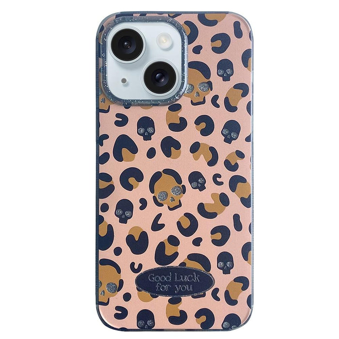 For Iphone 15 Glitter Powder Leopard Print Pc & Tpu Phone Case