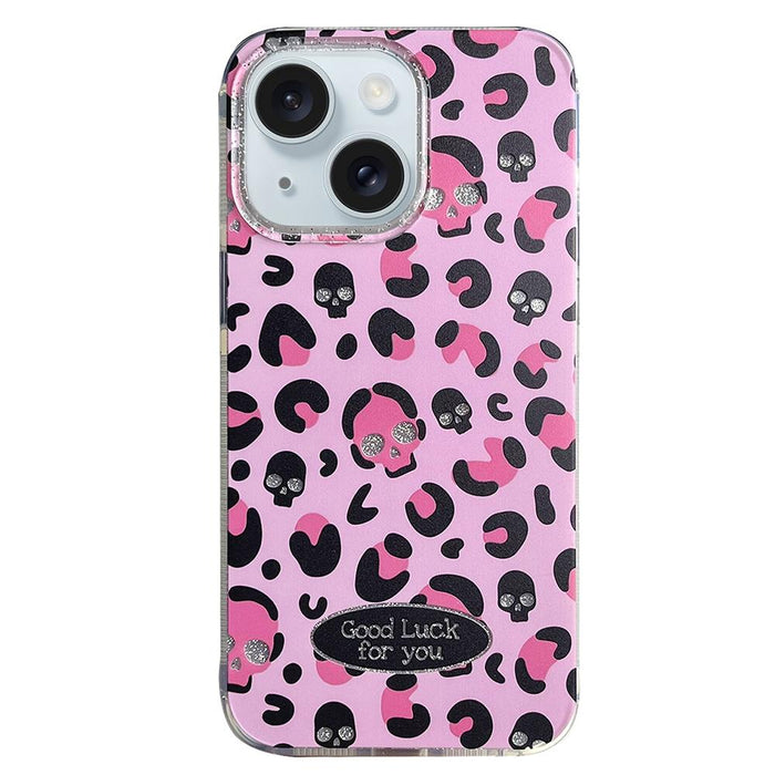 For Iphone 15 Glitter Powder Leopard Print Pc & Tpu Phone Case