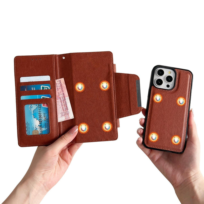 For Iphone 15 Multifunctional 7-Card Wallet Leather Phone Case